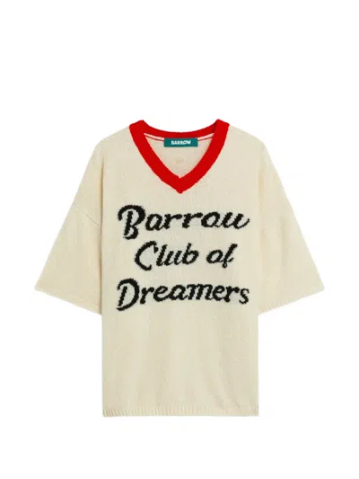 Barrow V-neck Short-sleeve Jumper In Neutral