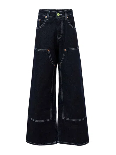 Barrow Kids' Wide Leg Jeans In Blue