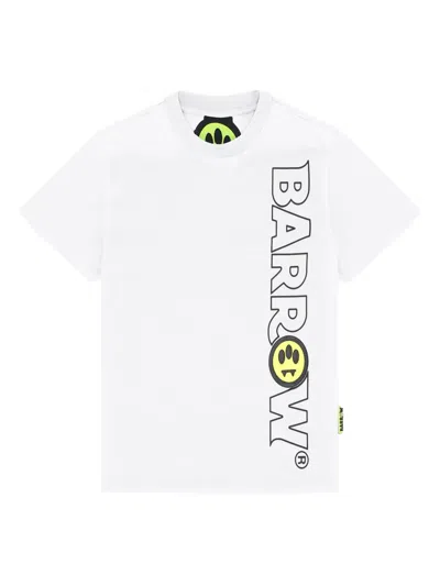 Barrow Kids' Vertical-logo T-shirt In White