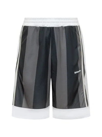 Barrow Vertical Stripe Mesh Shorts In Black