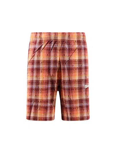 Barrow Viscose And Cotton Blend Bermuda Shorts In Burgundy