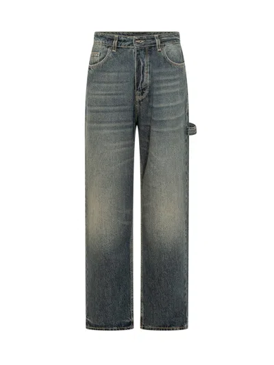 Barrow Washed Denim Pant In Washed Blue