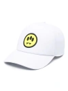 Barrow Signature Cap With Adjustable Strap And Curved Brim In Bianco