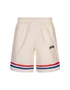 Barrow White Bermuda Shorts With Bands On The Bottom In Bianco Sporco