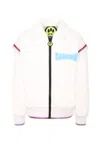 Barrow White Bomber Jacket For Girl With Logo In White