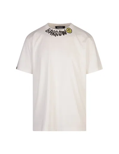 Barrow White Logo Crew Neck T-shirt
