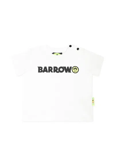 Barrow Kids' White T-shirt For Baby Girl With Logo