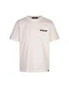 Barrow White T-shirt With Logo And Smile In Beige