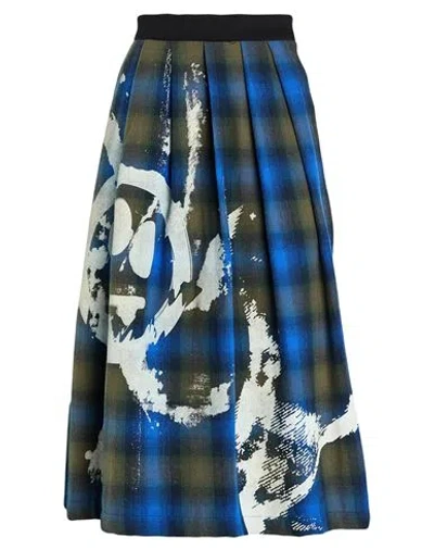 Barrow Woman Midi Skirt Blue Size L Cotton, Polyester