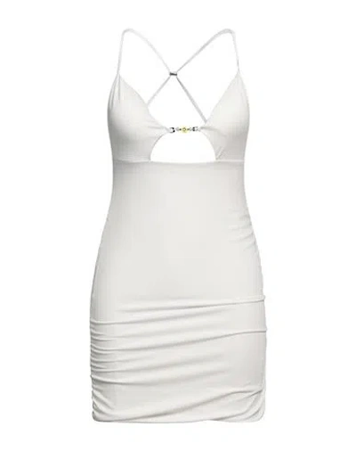Barrow Woman Mini Dress Ivory Size L Polyamide, Elastane In White