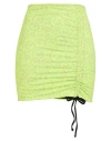 Barrow Woman Mini Skirt Lime Green Size L Polyester, Elastane