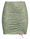 Barrow Woman Mini Skirt Military Green Size L Polyester, Elastane In Green