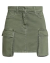 Barrow Woman Mini Skirt Military Green Size S Cotton