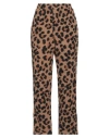 Barrow Woman Pants Brown Size M Polyester, Wool In Animal Print