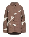 Barrow Woman Puffer Camel Size M Cotton, Elastane In Brown