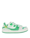 Barrow Woman Sneakers Green Size 6 Leather In 白色/绿色