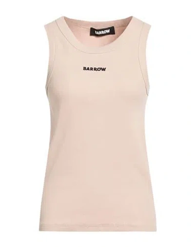 Barrow Woman Tank Top Beige Size S Cotton, Elastane In Pink
