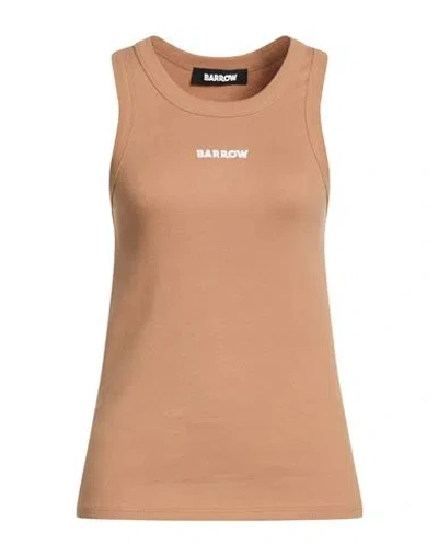 Barrow Woman Tank Top Camel Size S Cotton, Elastane In Brown