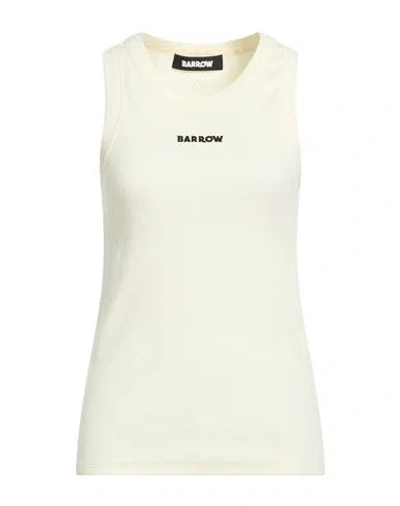 Barrow Woman Tank Top Cream Size L Cotton, Elastane In Pattern
