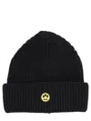 Barrow Smiley-patch Cotton Beanie In Black
