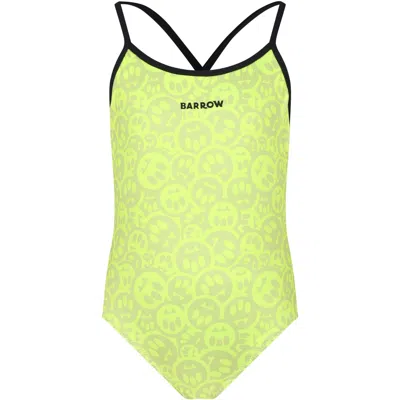 Barrow Kids' Yellow Swimsuit For Girl With Smile Print