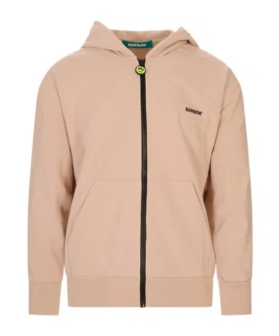Barrow Zip Hooded Sweatshirt In Neutral