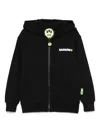 Barrow Black Zippered Hoodie With Front And Back Logo In Black