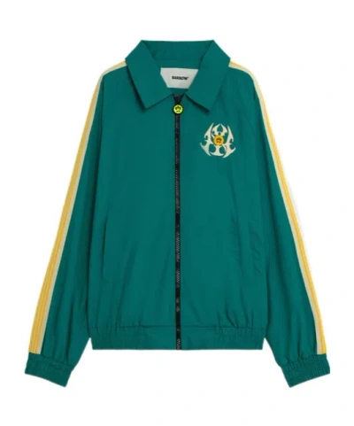 Barrow Zippered Striped Casual Jacket In Green