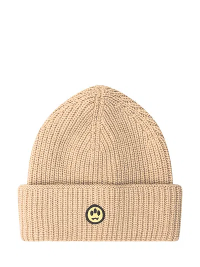 Barrow's Beige Logo Knitted Beanie Hat