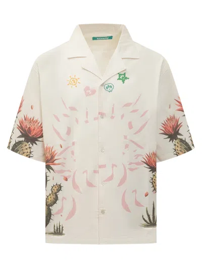 Barrow's Beige Regular Printed Shirt In White
