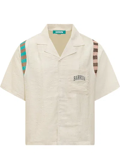 Barrow's Beige Relaxed Embroidered Shirt In Sand