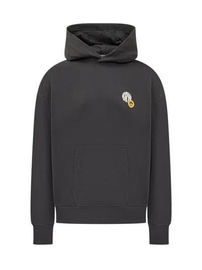 Barrow's Black Graphic Hood Sweatshirt