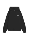 Barrow's Black Solid Hood Sweatshirt In Black