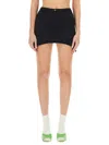 Barrow's Black Solid Mini Skirt In Multi