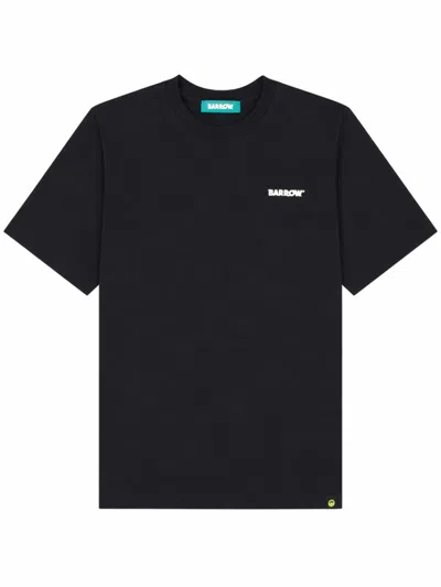 Barrow's Grey Logo Crew Neck T-shirt In Black