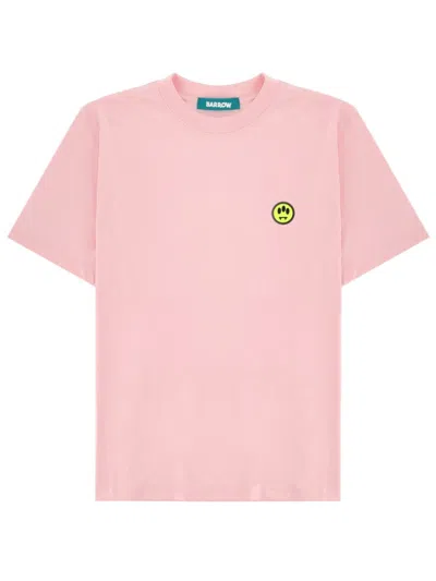 Barrow's Pink Logo Crew Neck T-shirt