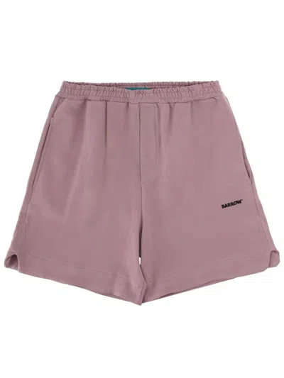 Barrow's Pink Logo Shorts In Black