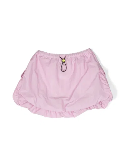 Barrow Kids' Puffball Cargo Skirt In Pink