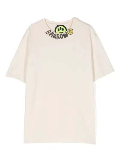Barrow Logo-print Cotton T-shirt In Nude