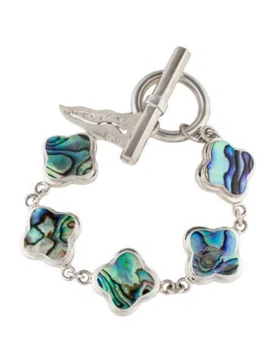 Pre-owned Barry Brinker Mother-of-pearl Station Bracelet, 5.5" In Multi