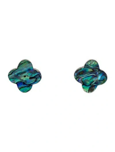 Pre-owned Barry Brinker Mother-of-pearl Stud Earrings In Multi