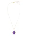 Barse Abstract Genuine Purple Agate Kite Pendant Necklace In Genuine Purple Agate