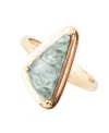 Barse Alpine Genuine Green Seraphinite Abstract Ring In Genuine Green Seraphinite