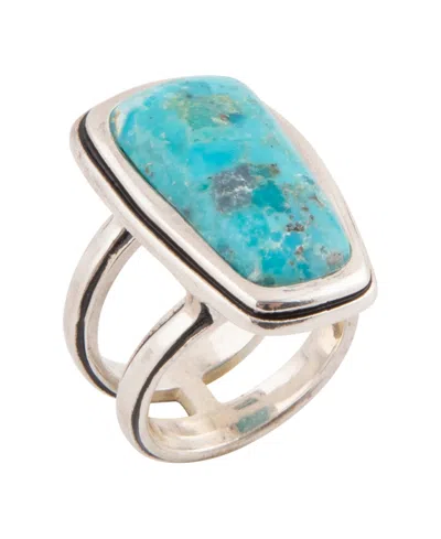 Barse Art Blue Turquoise And Silver Statement Ring