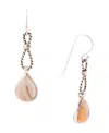 Barse Astro Genuine Wood Opal And Sterling Silver Teardrop Drop Earrings In Gray