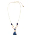 Barse Atehena Genuine Blue Agate Abstract Statement Necklace In Genuine Blue Agate
