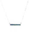 Barse Bar None Sterling Silver And Genuine Onyx Necklace In Genuine Azurite