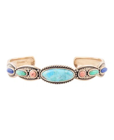 Barse Concho Colorful Golden Cuff Bracelet In Multi