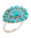 Barse Durango Blue Turquoise Multi-stone Silver Ring In Silver