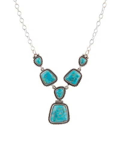 Barse Earth And Sky-blue Turquoise Silver Necklace In Green
